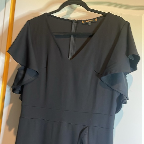 Miusol size large black flouncy dress jersey knit P2P 16 maxi length NWT - Picture 2 of 5